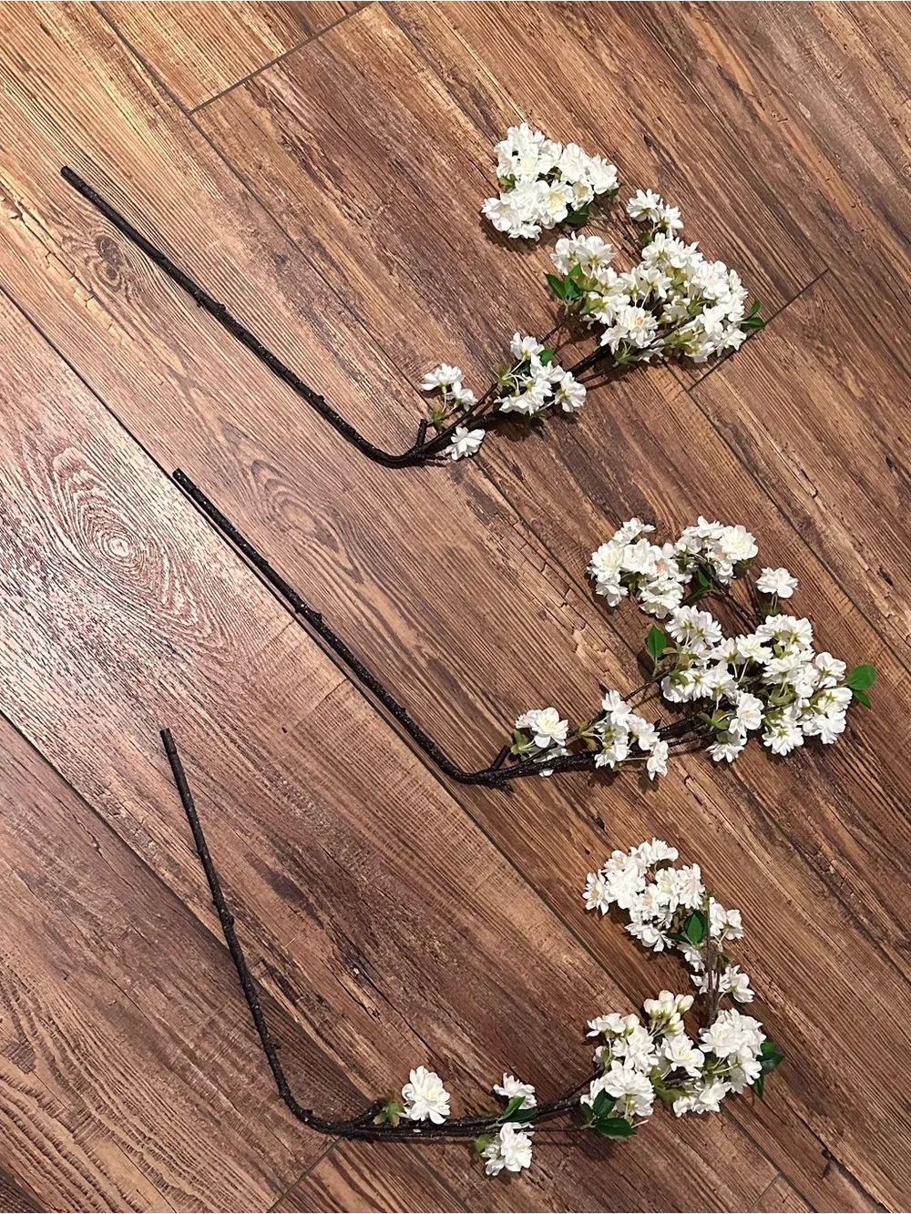 White Artificial Cherry Blossom stems. Senjie 3 pcs/stems. New!